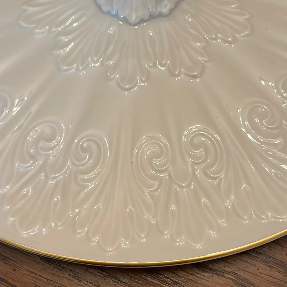 Lenox Cream‎ and Gold Ceramic Serving Platter